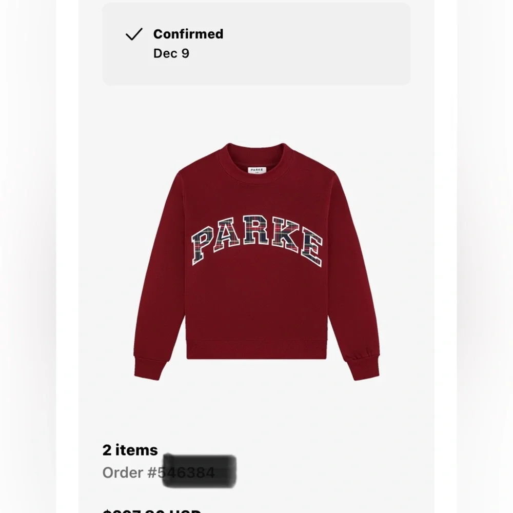 PARKE L/XL Holiday Plaid Maroon Mockneck (fleece) - Picture 2 of 2